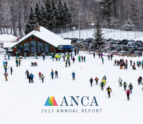 ANCA 2023 Annual Report Cover featuring Mt. Pisgah Lodge in Saranac Lake, New York