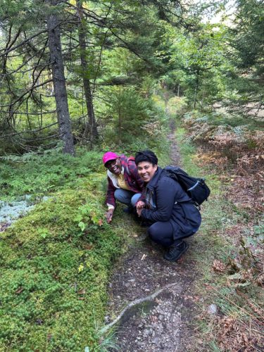 Retreat participants on the trail