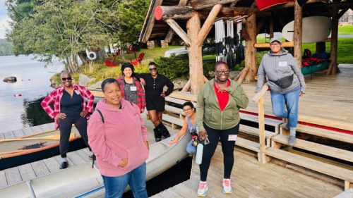 A group of BIPOC women set out for a paddling experience on Sagamore Lake.